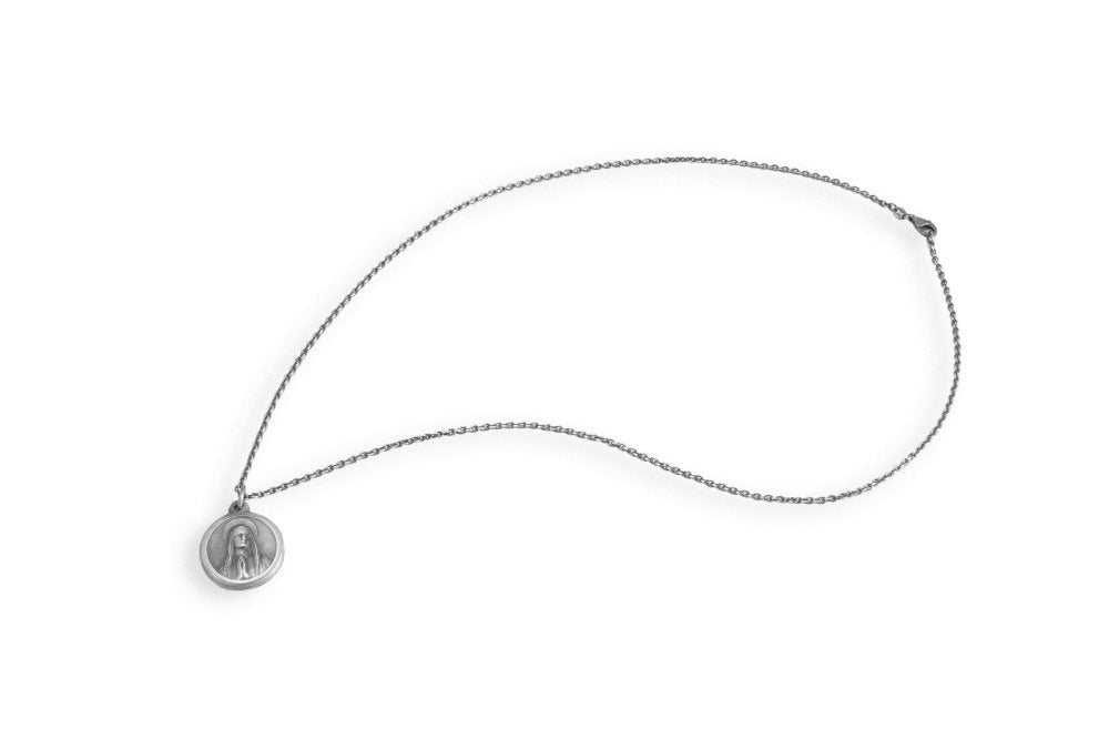 Pendentif En Argent Sterling Massif - Madonna Di Caravaggio - Émail Religieux - Bijou