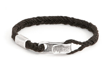 #142 - Men’s bracelet Canvas Sterling Silver black - 877 Workshop