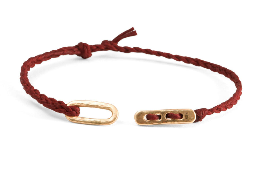 #131 - Men’s bracelet Canvas Toggle red - GOLD - 877 Workshop