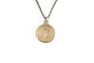 #051 - Necklace St. Christopher - round small - GOLD - 877 Workshop
