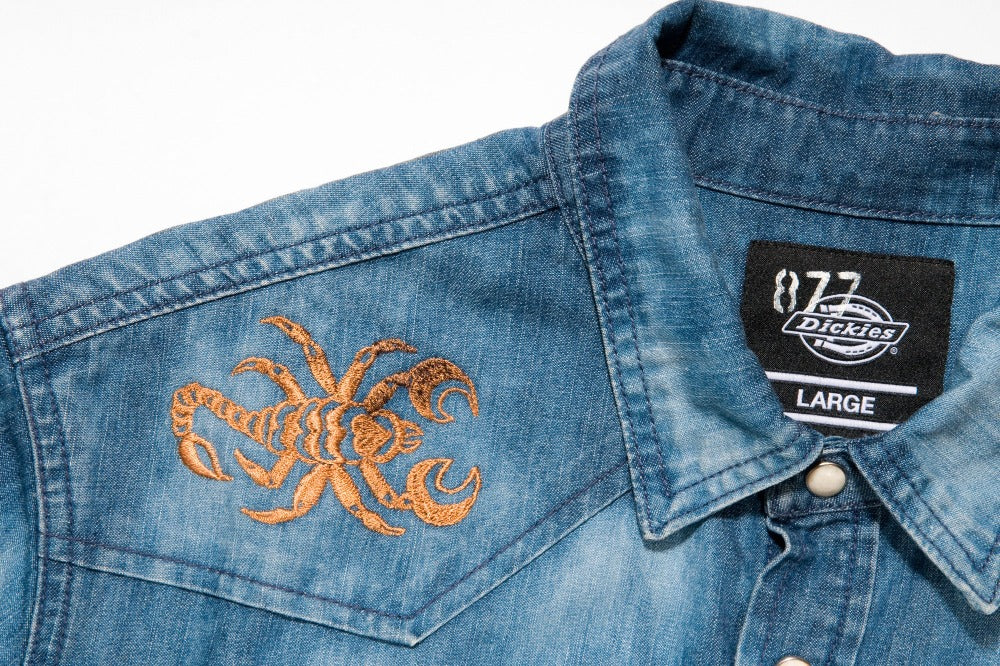 Embroidered jean shirt new arrivals