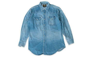 #600 Vintage Denim Western Shirt - Size XL - Blue Bell Maverick - 1960’s (#03)