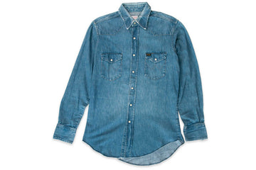 #600 Vintage Denim Western Shirt - Size L - Wrangler - 1960’s (#05)