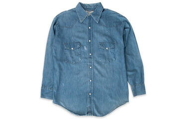 #600 Vintage Denim Western Shirt - Size L - Key Imperial - 1960’s (#09)