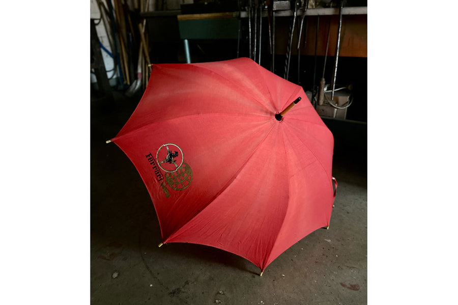 ferrari logo patio umbrellas for sale 400 Vintage Ferrari Days ACI Modena 1983 Umbrella Cotton– 877 Workshop