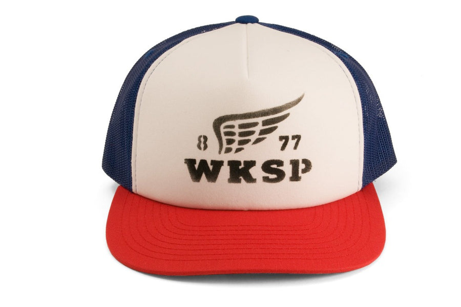 #239 - Basecap Foam Trucker Wing red blue white