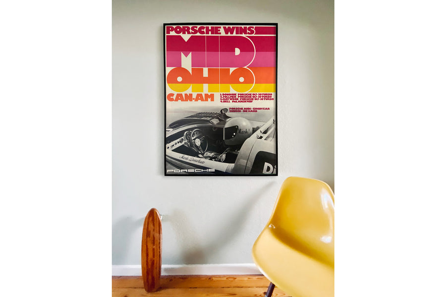 #400 - Vintage Racing Poster Porsche wins Mid Ohio Can-Am 1973