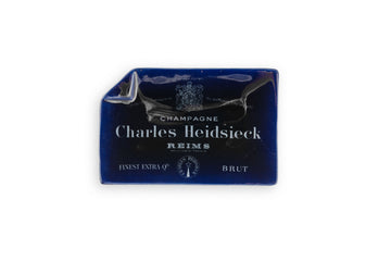 #257 Vintage trinket tray Charles Heidsieck royalblue