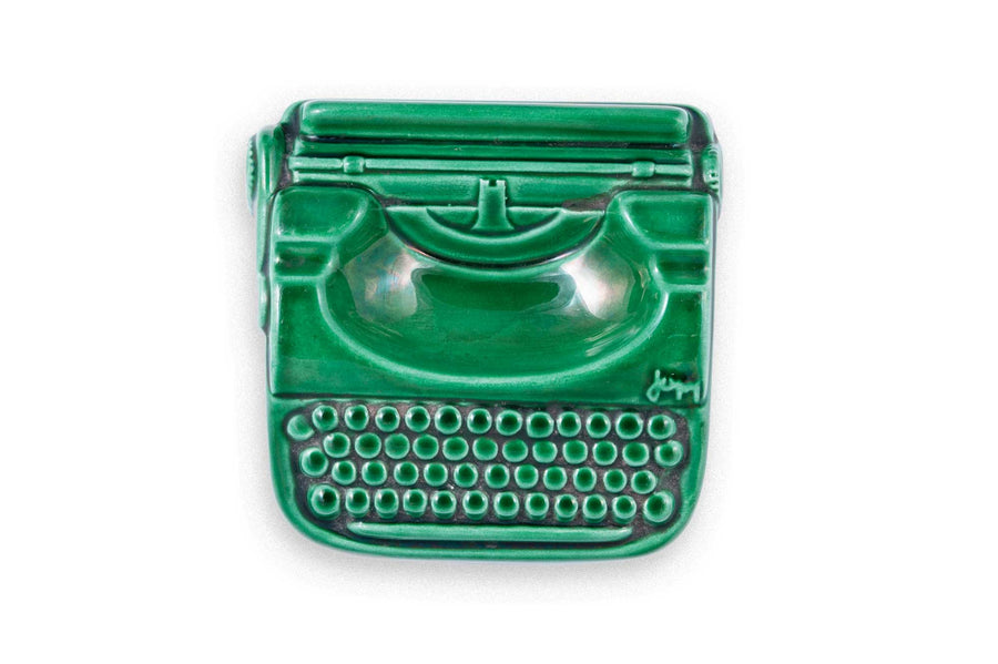 #306 Vintage trinket tray Typewriter Japy green