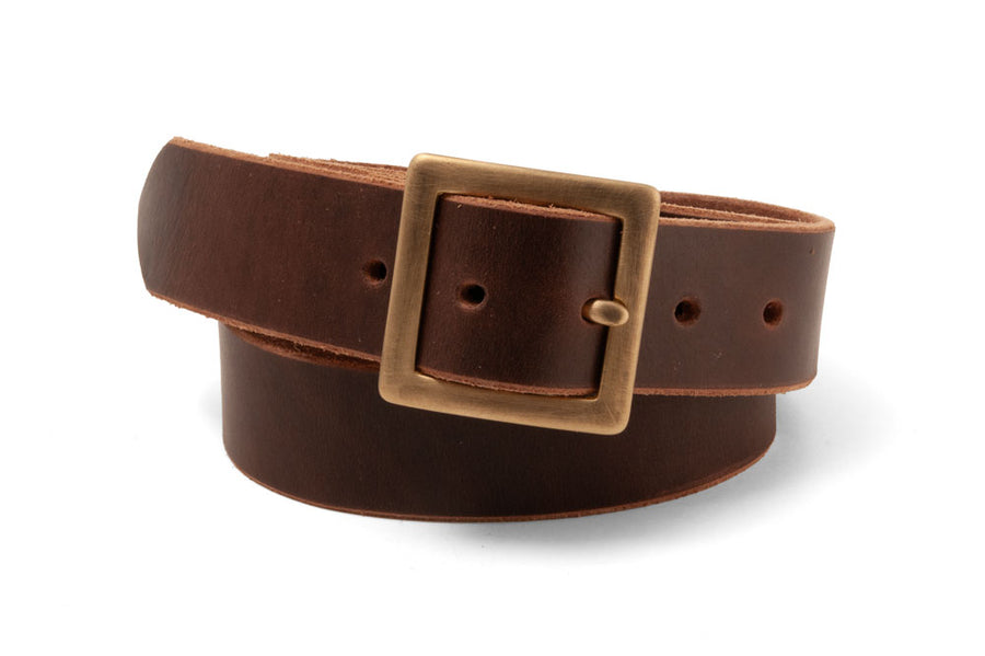 #243 - Men's leather belt Army brown