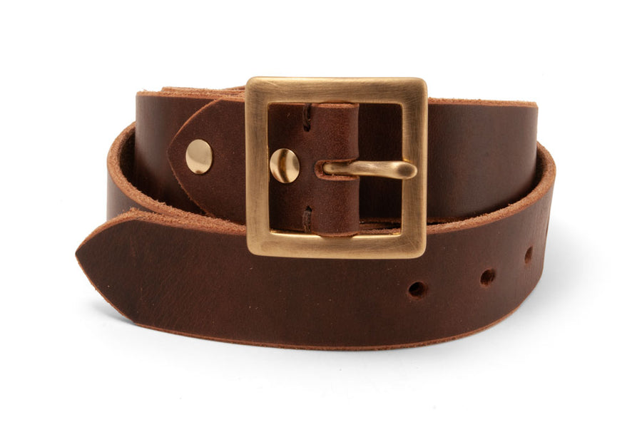 #243 - Men's leather belt Army brown