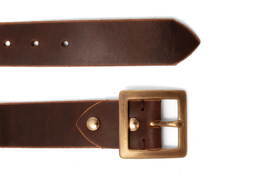 #243 - Men's leather belt Army brown