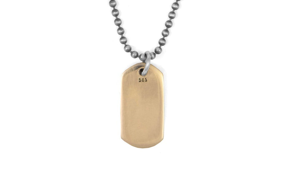 #103 - Necklace ID Tag graphic pattern - GOLD