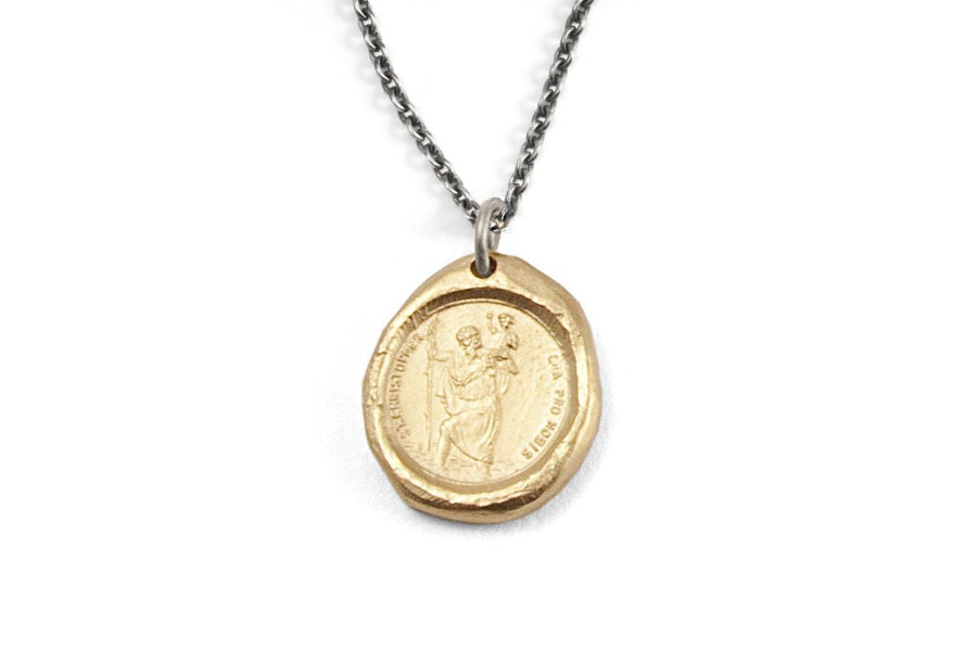 #069 - Necklace St. Christopher seal - GOLD