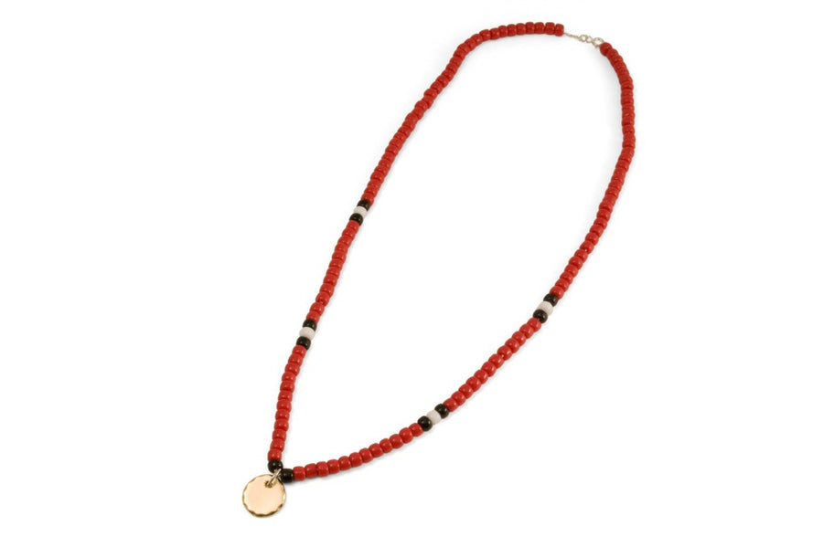 #101- Necklace Amulet with japanese beads - GOLD