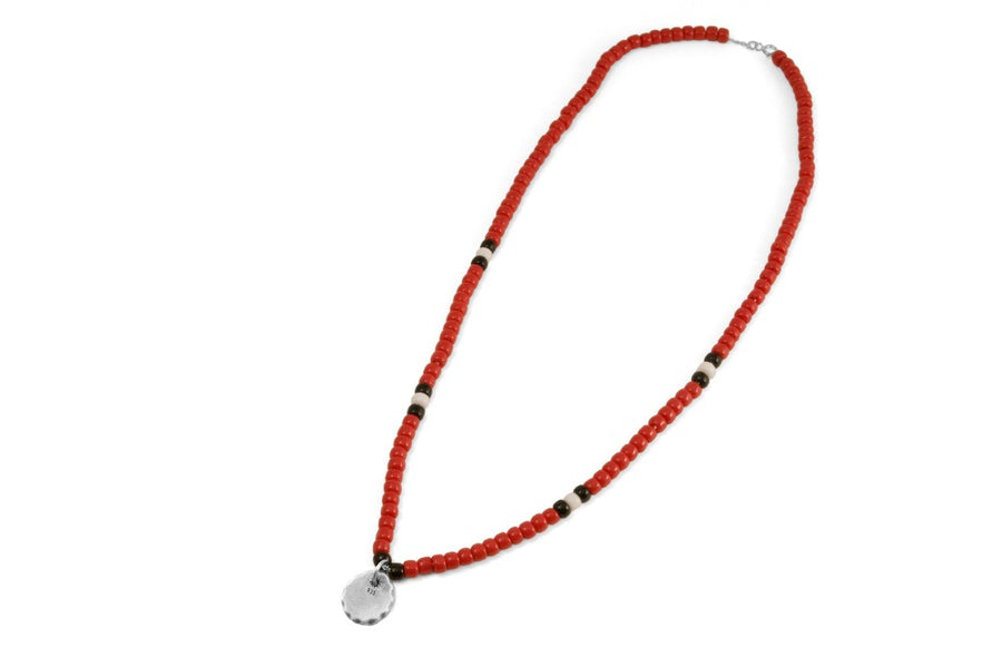 #100 - Necklace Amulet with japanese beads