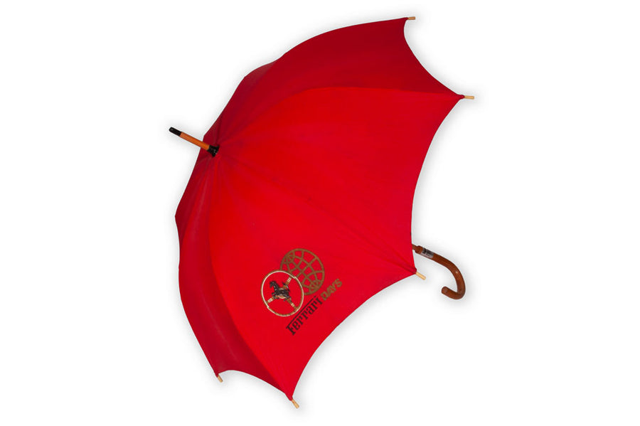 ferrari logo patio umbrellas for sale 400 Vintage Ferrari Days ACI Modena 1983 Umbrella Cotton– 877 Workshop