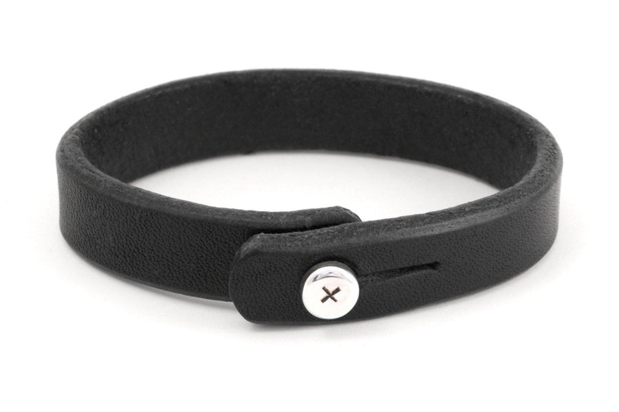 #179 - Men’s bracelet black leather - 877 Workshop