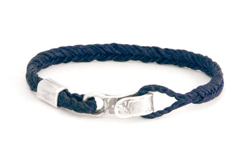 #141 - Men’s bracelet Canvas Sterling Silver blue - 877 Workshop