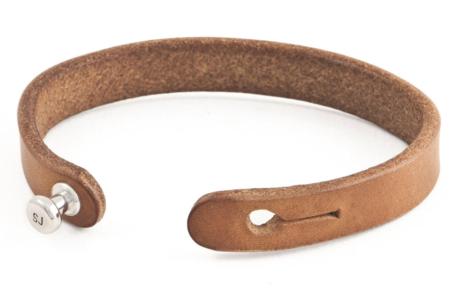 #178 - Men’s bracelet saddle tan leather - 877 Workshop
