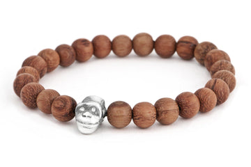 #161 - Men’s beaded bracelet Sterling Silver monkey brown - 877 Workshop