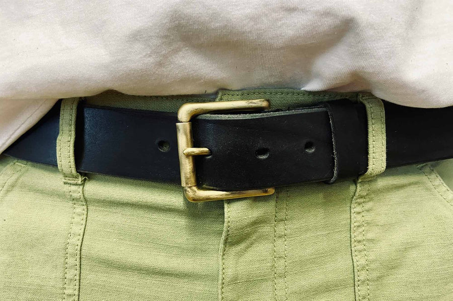 #239 - Men's leather belt Classic black - 877 Workshop