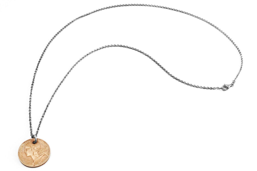 #066 - Necklace Vintage Coin - Franc - 877 Workshop