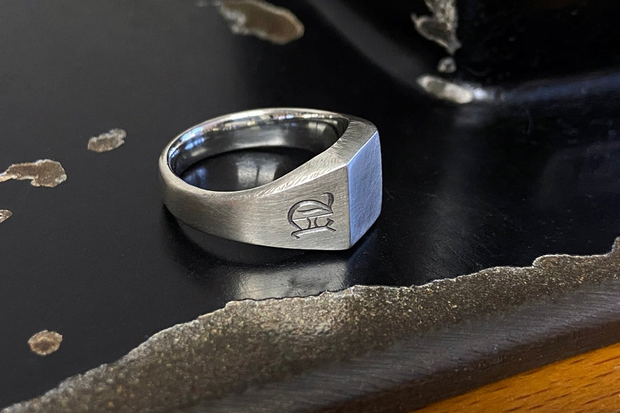 North Works Native Stamp Silver Ring 900