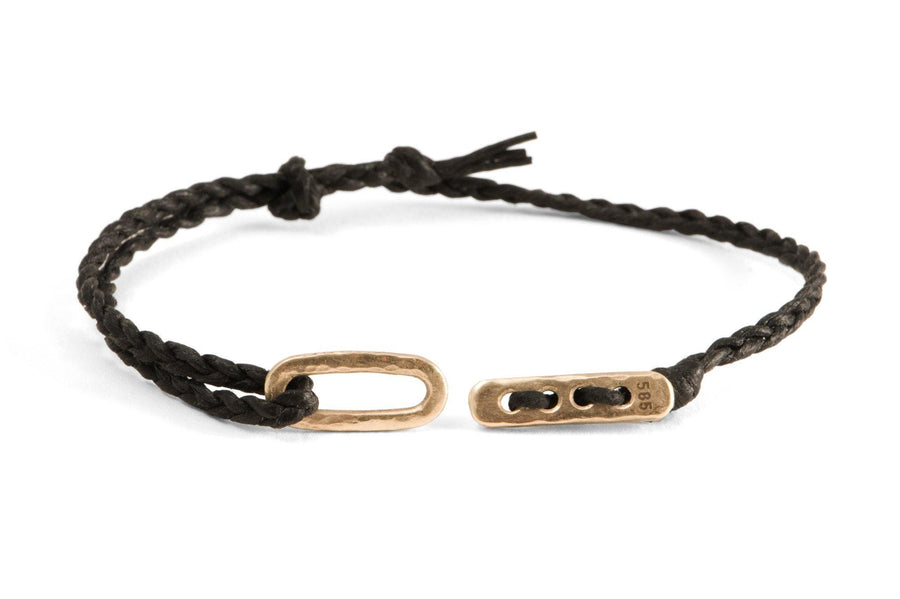#129 - Men’s bracelet Canvas Toggle black - GOLD - 877 Workshop