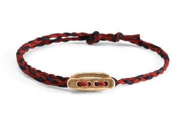 #132 - Men’s bracelet Canvas Toggle red dark blue - GOLD - 877 Workshop