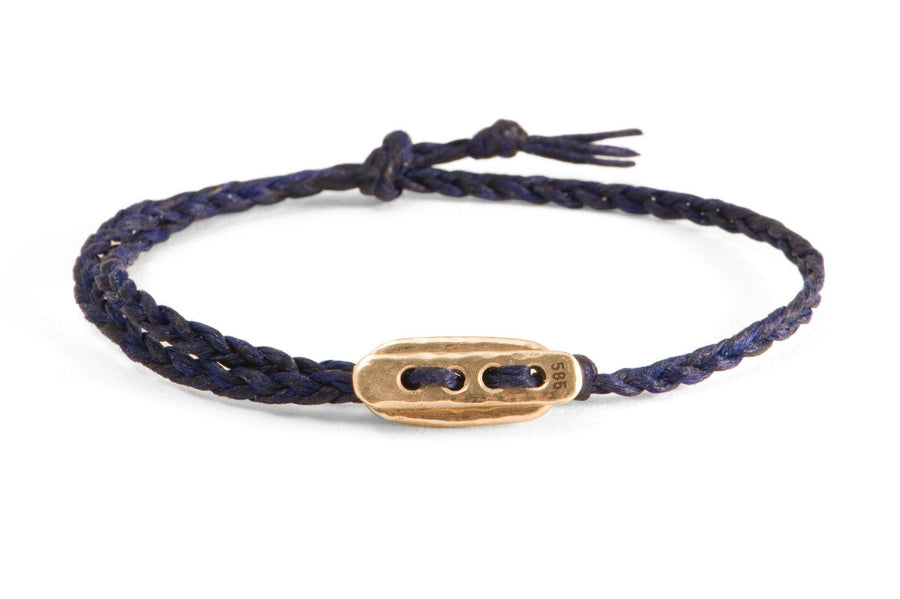 #130 - Men’s bracelet Canvas Toggle dark blue - GOLD - 877 Workshop