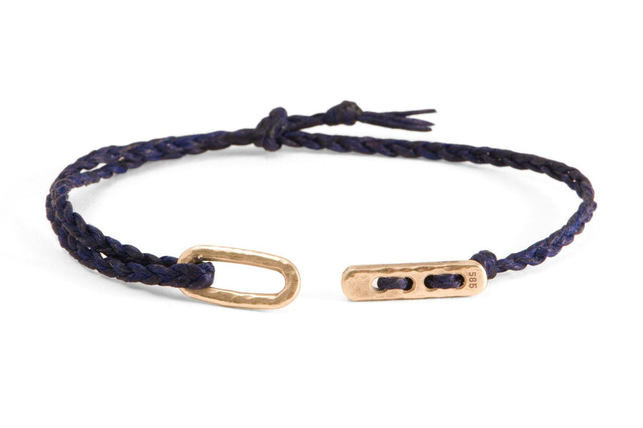 #130 - Men’s bracelet Canvas Toggle dark blue - GOLD - 877 Workshop