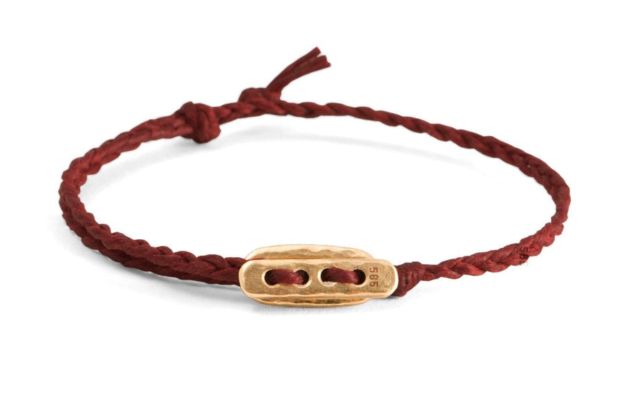 #131 - Men’s bracelet Canvas Toggle red - GOLD - 877 Workshop