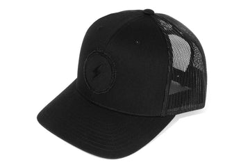 #208 - Basecap Trucker Cap All Black Lightning Bolt - 877 Workshop