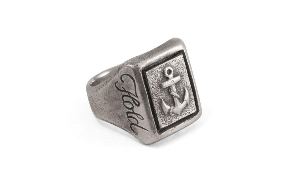 041 - Signet Ring Navy Hold Fast– 877 Workshop