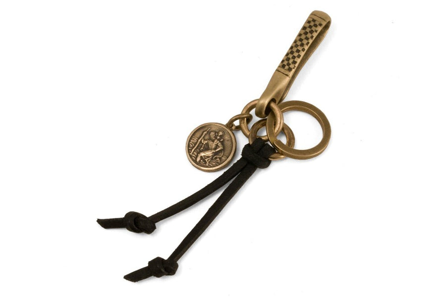 black armory key fish hook Solid Brass Hook, Keychain Antique Brass / Shell Cordovan +5 The leather loop is 3.75 long 144 - Keychain Driver Fish