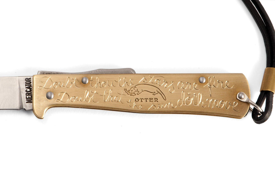 #092 - OTTER x 877 Workshop – hand engraved Mercator Knife - 877 Workshop