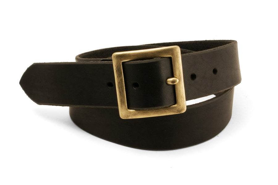 #240 - Men's leather belt Army black - 877 Workshop