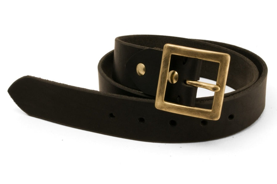 #240 - Men's leather belt Army black - 877 Workshop