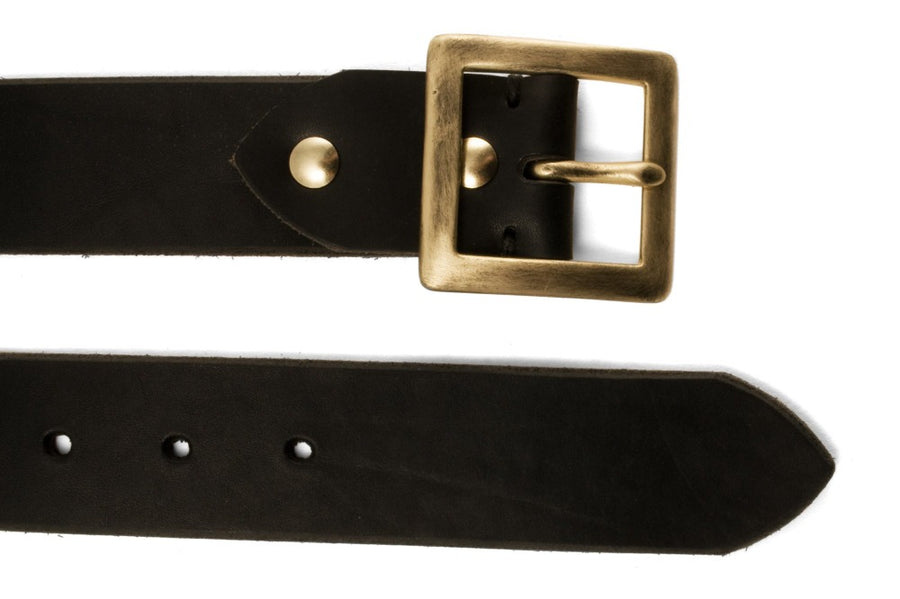 #240 - Men's leather belt Army black - 877 Workshop