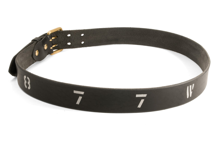 #242 - Men's leather belt 877 WKSP Stencil black - 877 Workshop