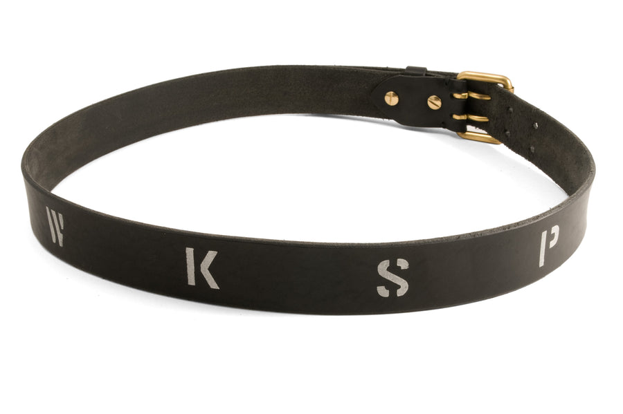 #242 - Men's leather belt 877 WKSP Stencil black - 877 Workshop