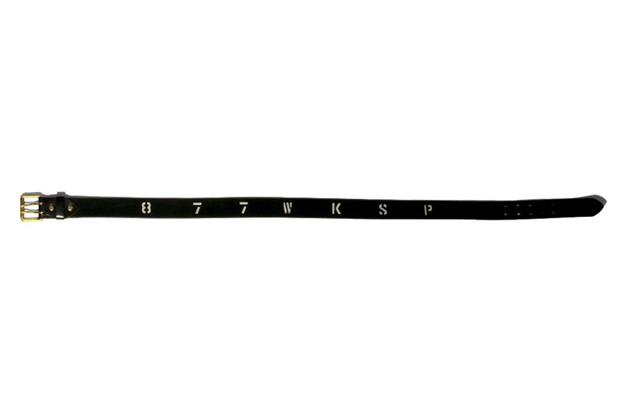 #242 - Men's leather belt 877 WKSP Stencil black - 877 Workshop