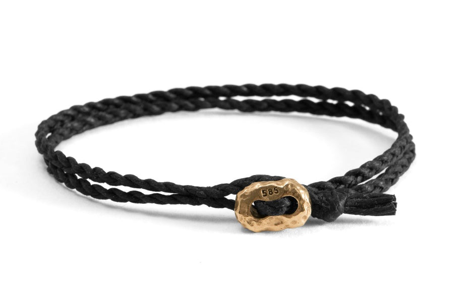 #145 - Men’s bracelet Nugget black - GOLD