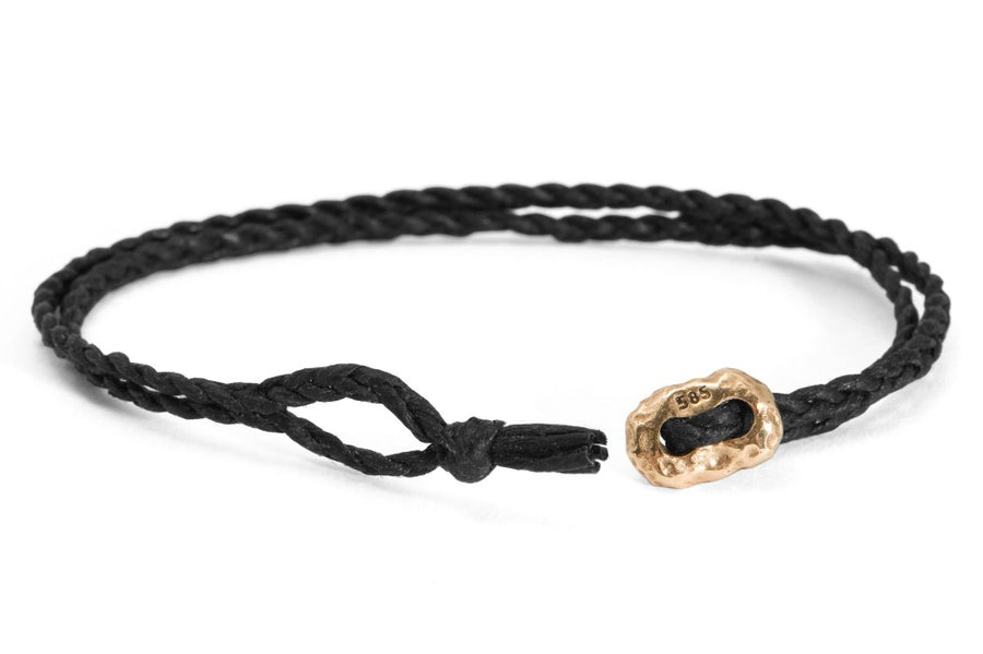 #145 - Men’s bracelet Nugget black - GOLD