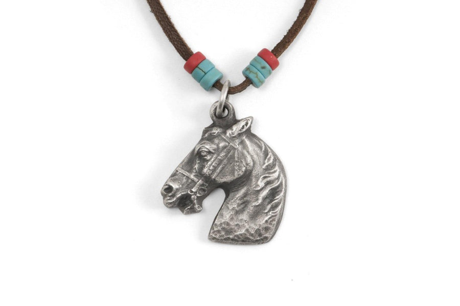 #046 - Necklace Horse with leather cord - 877 Workshop