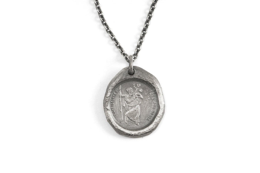 Men's St. Christopher Story Necklace | Dower & Hall | Wolf & Badger