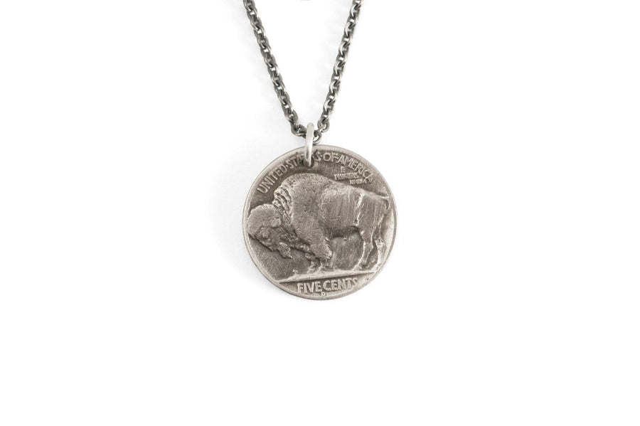 #065 - Necklace Vintage Coin - US Indian Head Buffalo Nickel - 877 Workshop