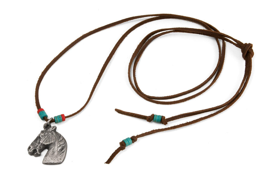 #046 - Necklace Horse with leather cord - 877 Workshop