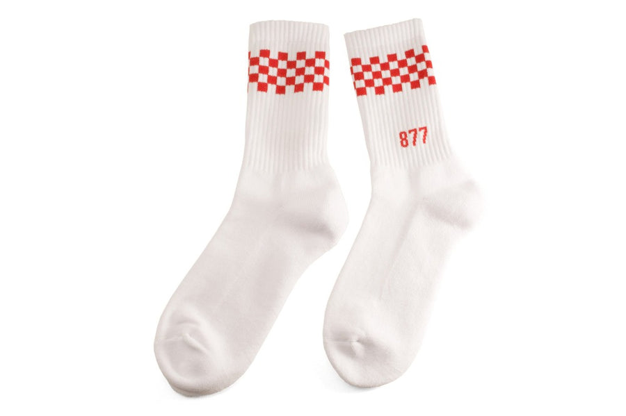 #165 - Men's Checkered Socks red